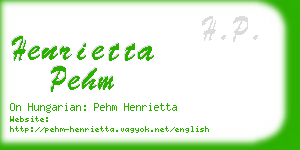 henrietta pehm business card